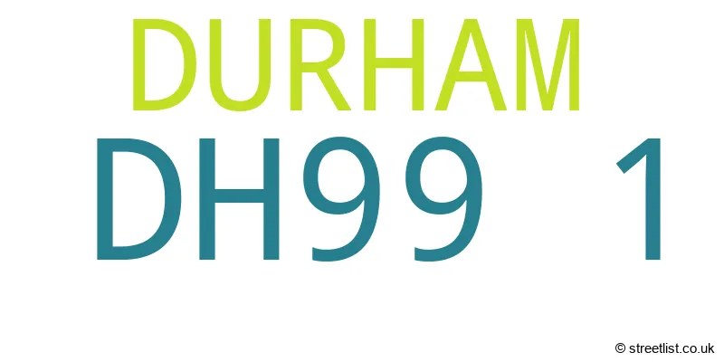 A word cloud for the DH99 1 postcode